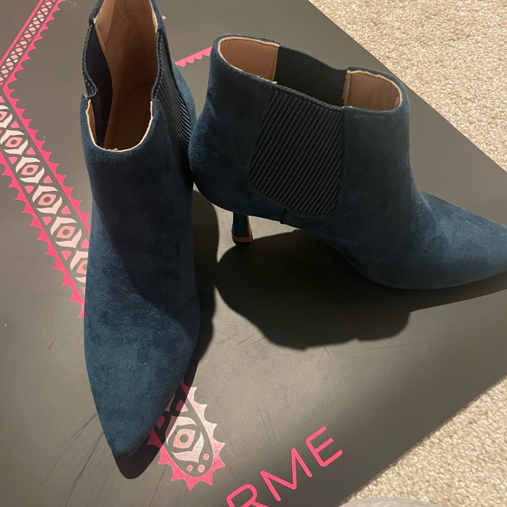 Journee Collection Dark Turquoise Ankle Booties